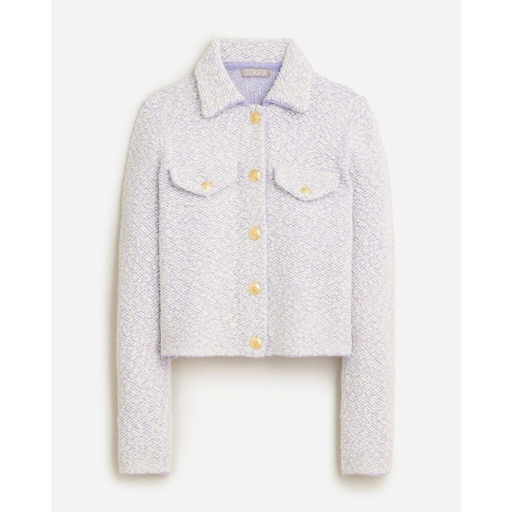 J.Crew Collared Lady Jacket in Wool‎ Boucle Lavender Size Small NWT